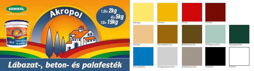 KEMIKÁL Akropol pala-, lábazat és betonfesték 5 kg-os - piros